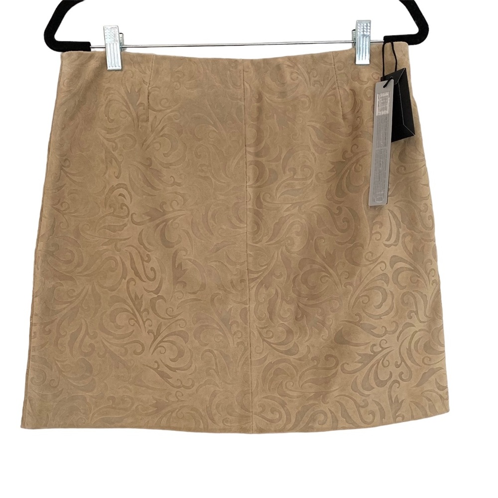 NWT Siena Studio Suede Patterned Leather Skirt Size 10.